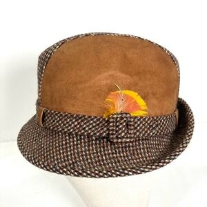 Dobb Fifth Avenue Pace Setter Collection Mens Wool Tweed Hunting Fedora Hat